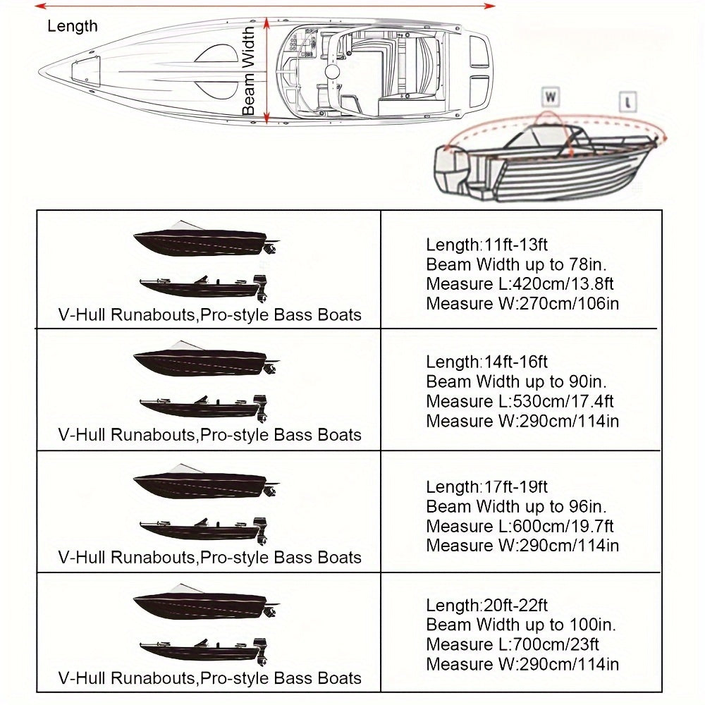 Waterproof UV Protection Boat Cover 190T Orange 3.35-6.71m