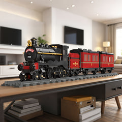 1106pcs Steam Train Building Blocks Model & Red Carriage Set