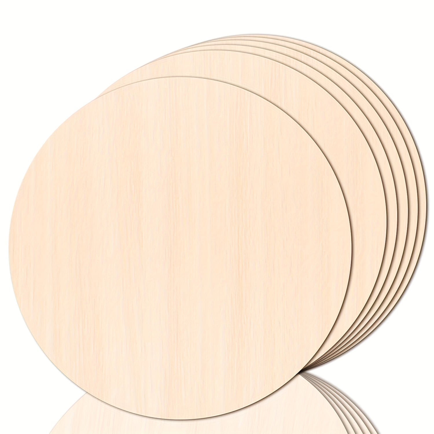 6pcs Unfinished Wood Round Disc Door Hanging Sign Blank Wreath Board Crafts