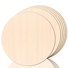 6pcs Unfinished Wood Round Disc Door Hanging Sign Blank Wreath Board Crafts