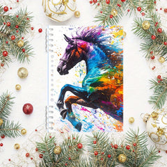 Colorful Horse Art Print Notebook Hard Cover