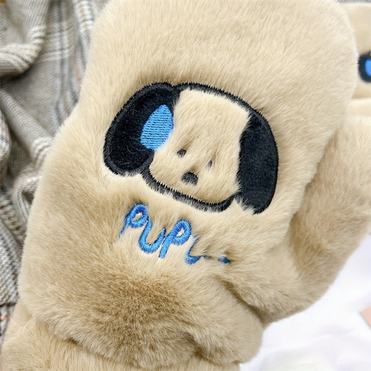 Autumn & Winter Sweaty Puppy Plush Gloves Warm Thick Gloves