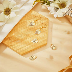 Gold Leaf Shape Pendants Beads for DIY Jewelry - 20/50/100 pcs