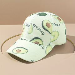 Avocado Print Baseball Cap Solid Cartoon Dad Hat Adjustable Lightweight Sun Hats