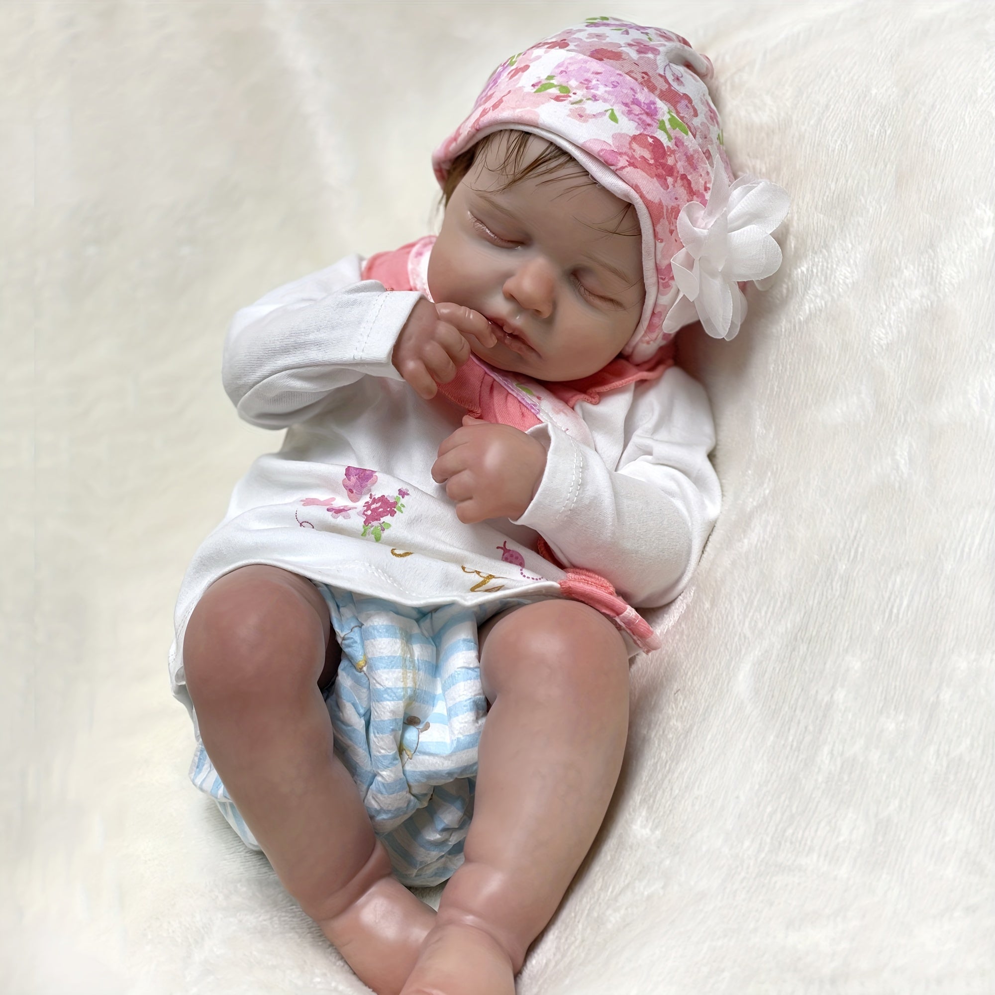 Genesis Painted Girl Bebe Reborn Dolls With Rooted Brown Hair
