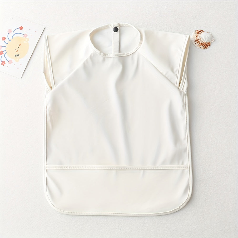 Kids Sleeveless PU Feeding Bib Waterproof Plain Bib