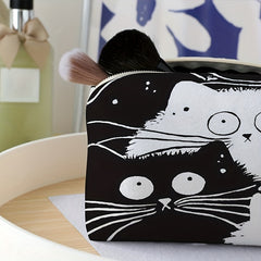 Cartoon Cats Pattern Storage Pouch Zipper Makeup Bag