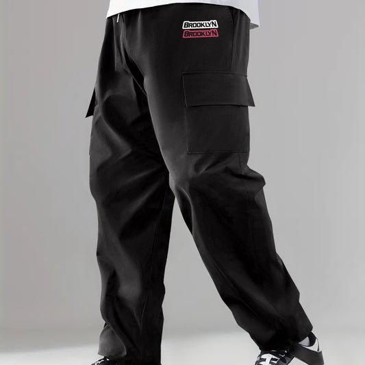 Brooklyn Print Cargo Pants Men s Stretch Pocket Casual Pants