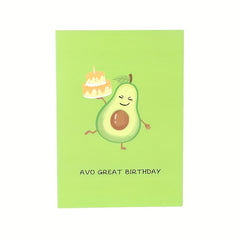 3D Avocado Birthday Card - Send Unique Wishes