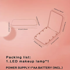 LED Lighted Makeup Mirror Compact Travel Portable Folding Hand Mirror