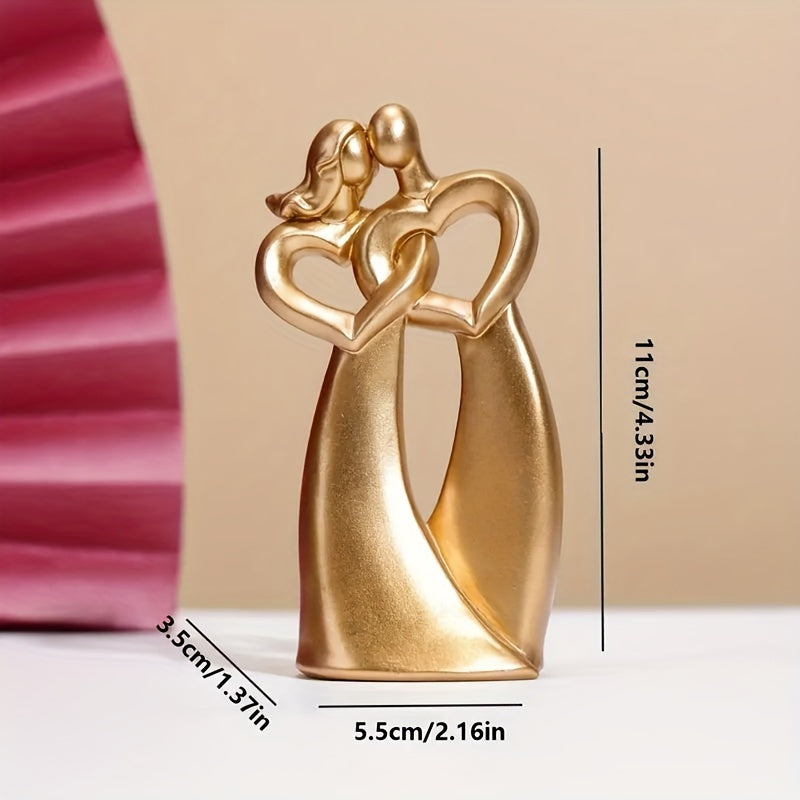 Heart to Heart Couple Figurine Resin Love Decor for Home & Office