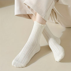 6 Pairs Comfy & Ruffle Women's Textured Socks