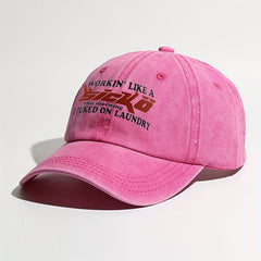 Vintage Baseball Cap Letter Printed Distressed Cotton Dad Hats Solid Sun Hat