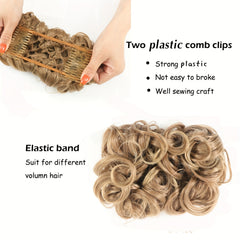 Synthetic Curly Messy Bun Hairpiece 6 Inch Chignon Extensions with Comb Clips