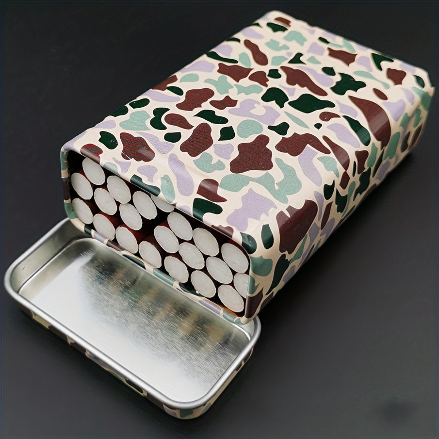 Square Camo Cigarette Case Portable Flip Creative Box