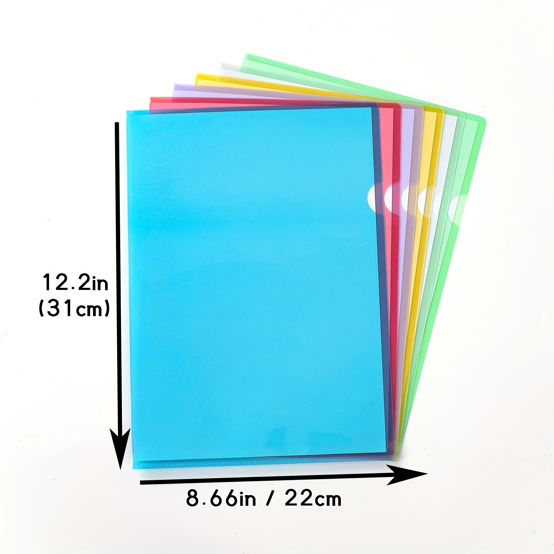 12pcs L-Shaped File Bags A4 Waterproof Dustproof Clear Plastic Fold