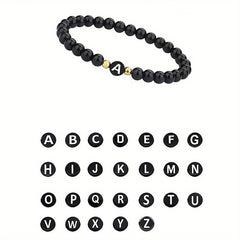 Alphabet Beaded Bracelet Stretch Beads Hand Jewelry Personalized Gift