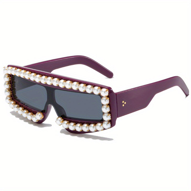 Y2K Pearl One-Piece Sunglasses UV400