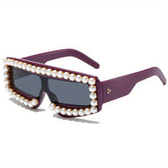 Y2K Pearl One-Piece Sunglasses UV400
