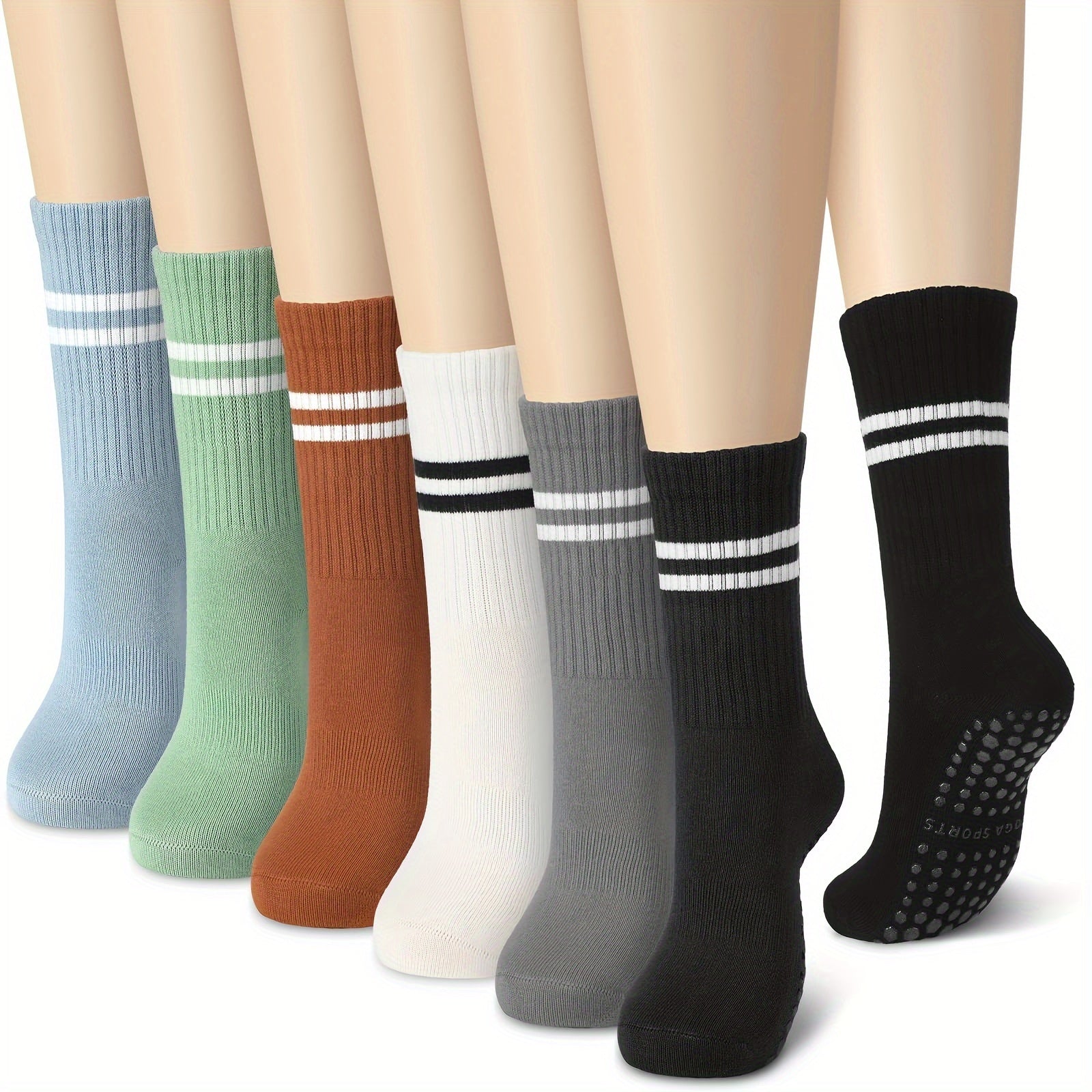 Striped Pilates Socks Non-slip Yoga Socks With Grips