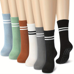 Striped Pilates Socks Non-slip Yoga Socks With Grips