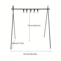 Portable Tripod Camping Hanging Rack with Hook Cookware and Clothes Drying Shelf