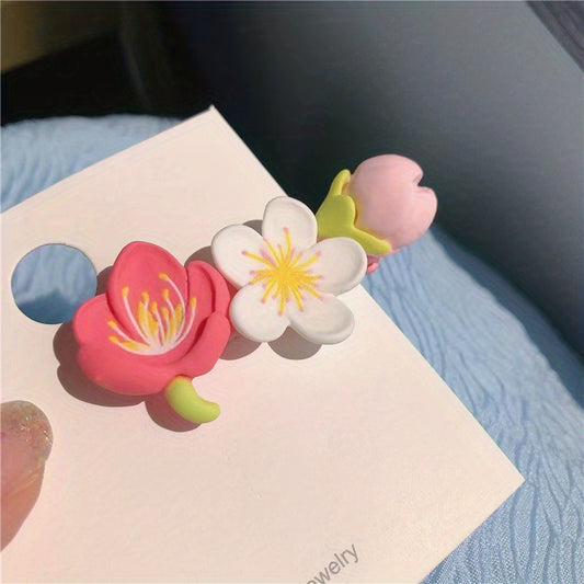 Colorful Flower Decor Hair Clip for Girls