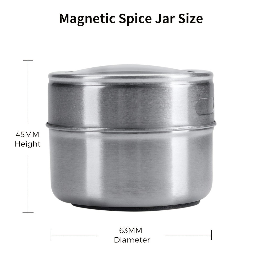 Magnetic Spice Tins Set Stainless Steel Spice Storage Container