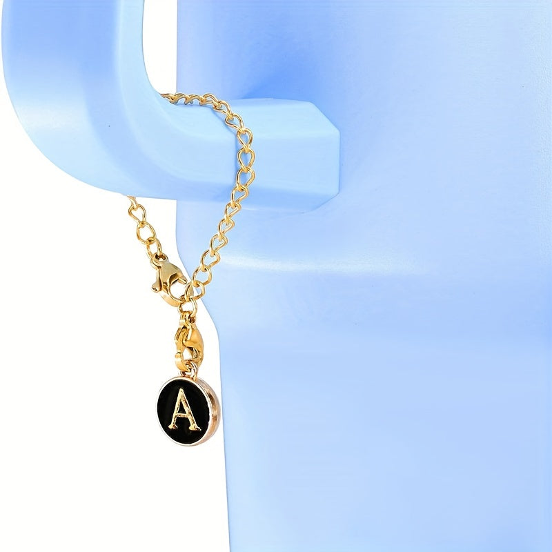 2pcs Letter Charm for Tumbler Cup Decoration Pendant Chain, Initial Accessories