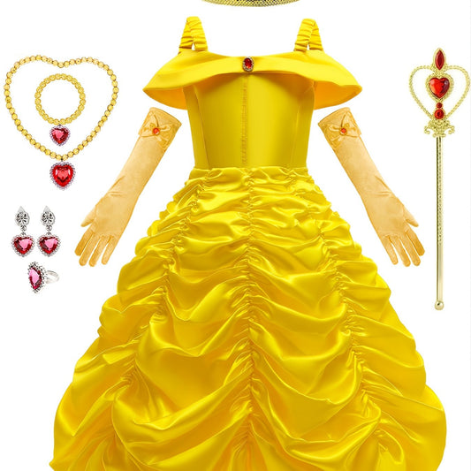 Girl's Princess Dress Party Costume with Accessories