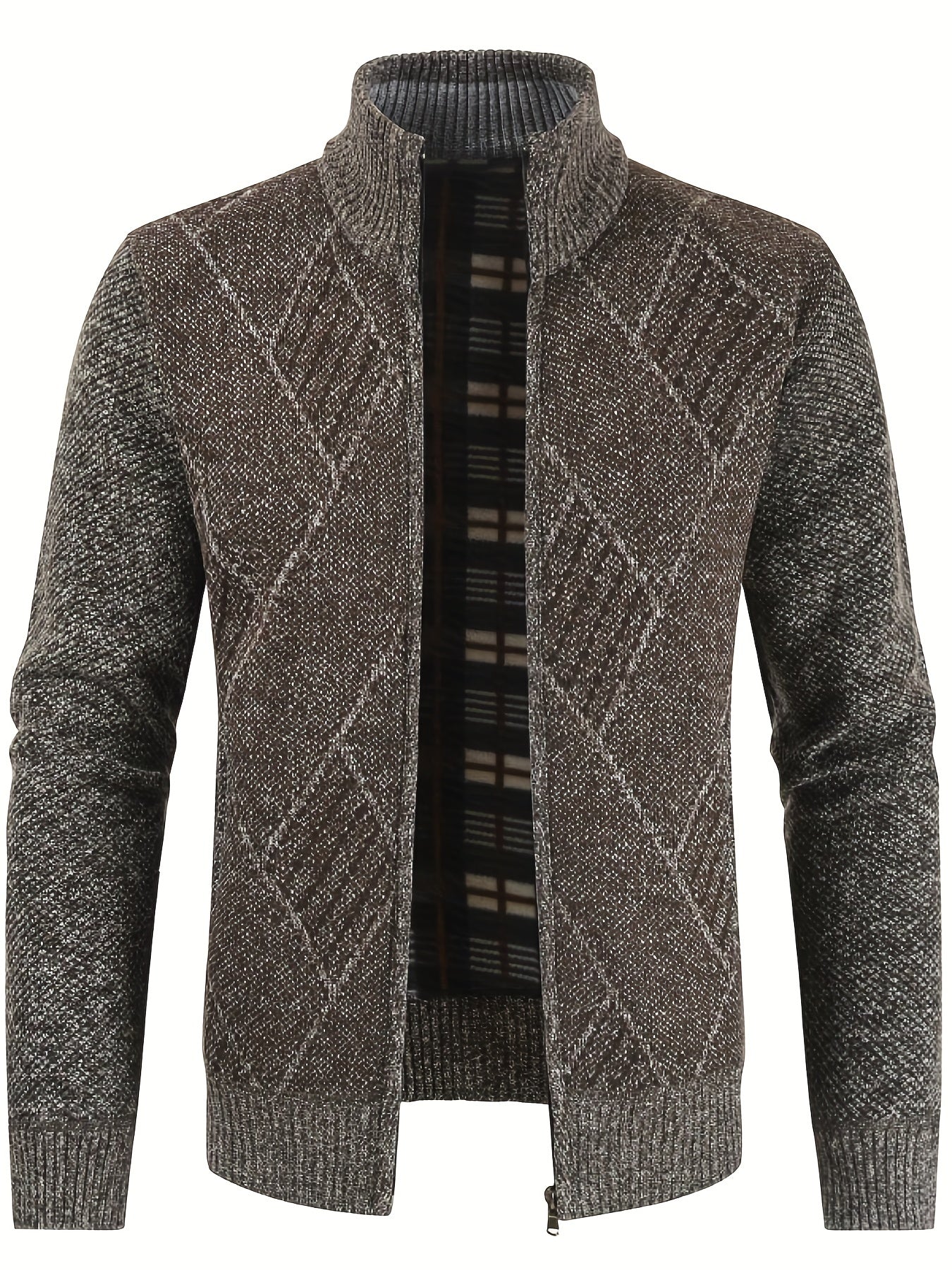 Men's Warm Geometric Pattern Cardigan