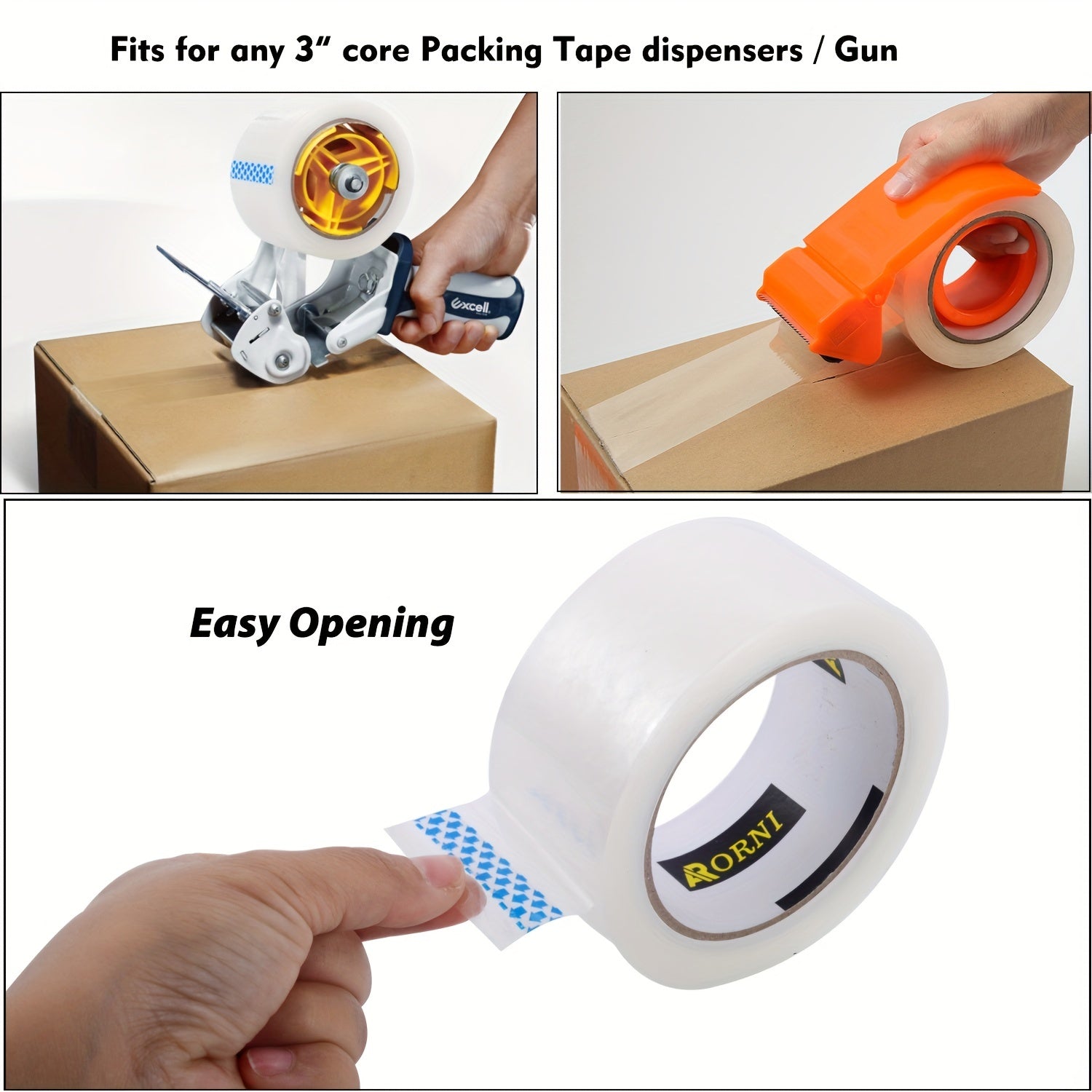 6pcs Adhesive Tape Transparent Sealing Tape Roll