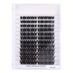 120 Pcs 12 Rows DIY Lash Clusters 40D W Shape D Curling Mixed Length Reusable