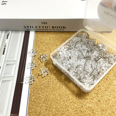 100pcs Transparent Flower Push Pins Thumb Tacks for Bulletin Board