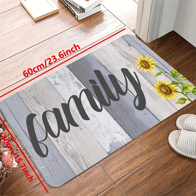Sunflower Print Kitchen Mat Non-slip Soft Entrance Doormat