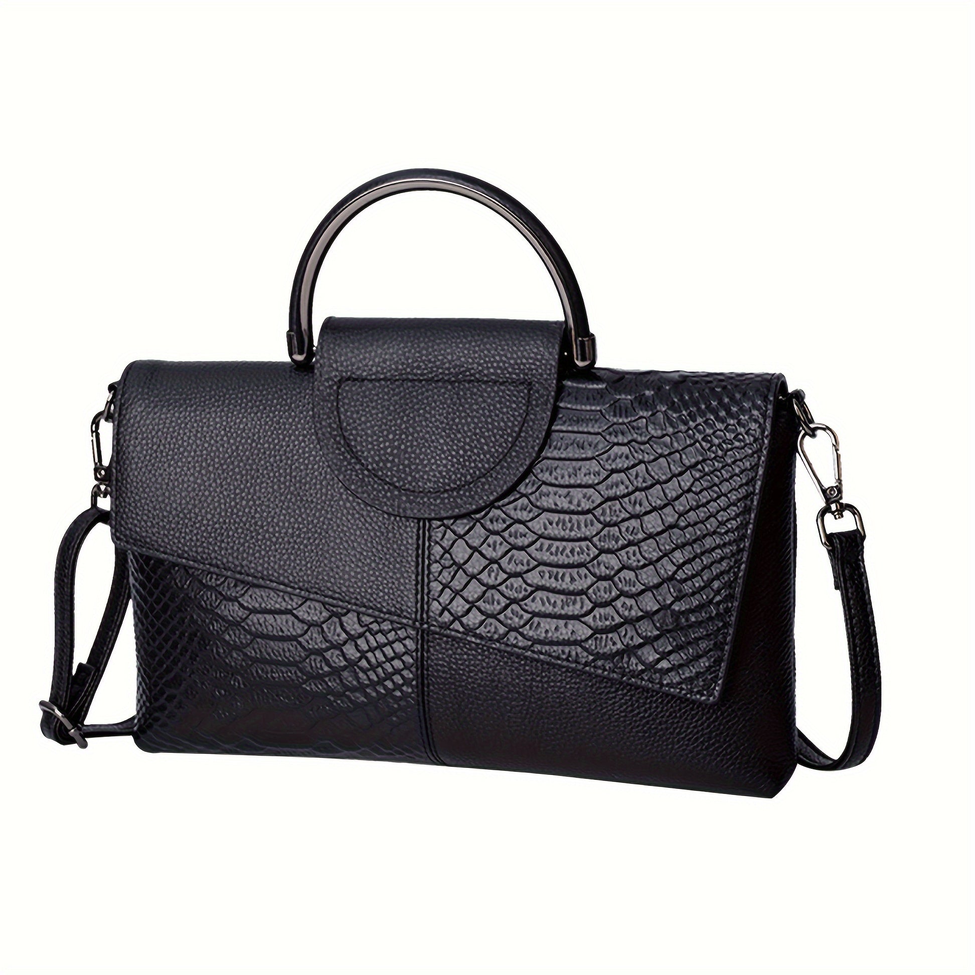 Crocodile Pattern Crossbody Bag PU Leather Clutch Purse