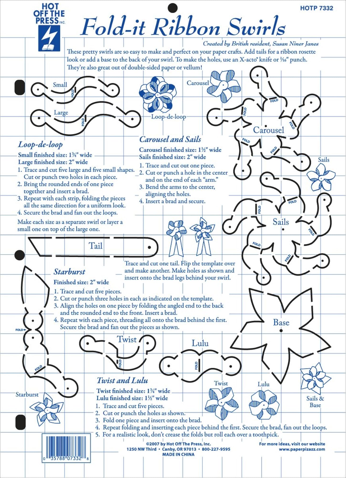 Plastic Templates, Fold-It Ribbon Swirls – CRAZE