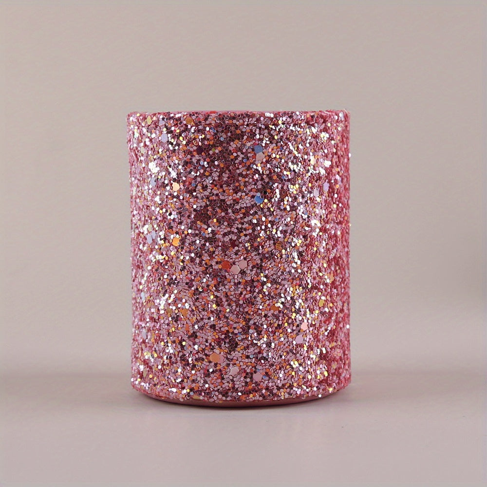 Glitter Makeup Brush Holder Sequin Decor Pencil Cup - Desk Organizer Cup