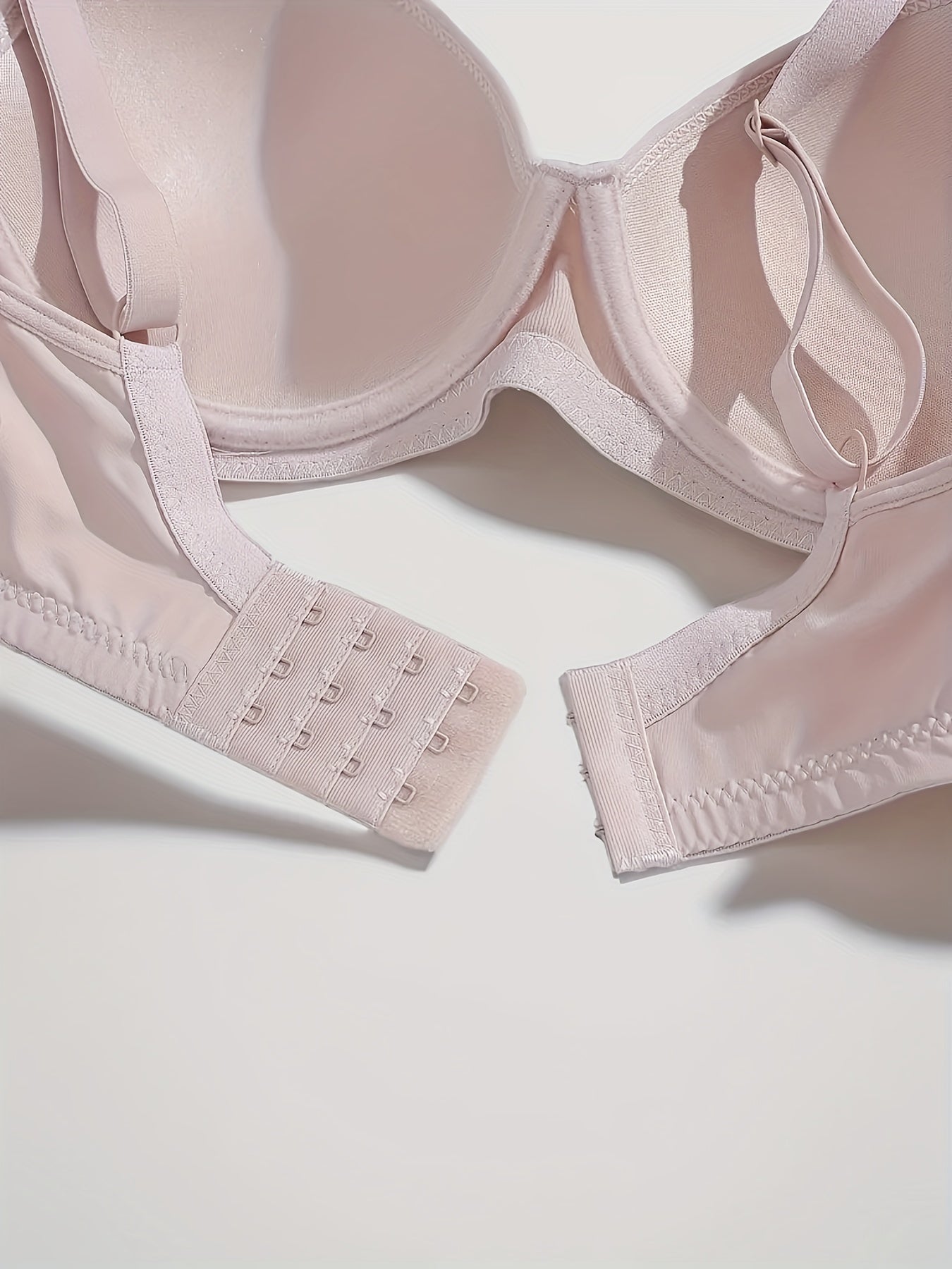 2pcs Solid T Shirt Bras Comfy Push Up Bra Women's Lingerie
