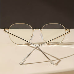Men's Polygonal Metal Frame Anti Light Glasses