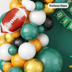 110pcs Rugby Balloons Arch Garland Kit Yellow Green Balloons