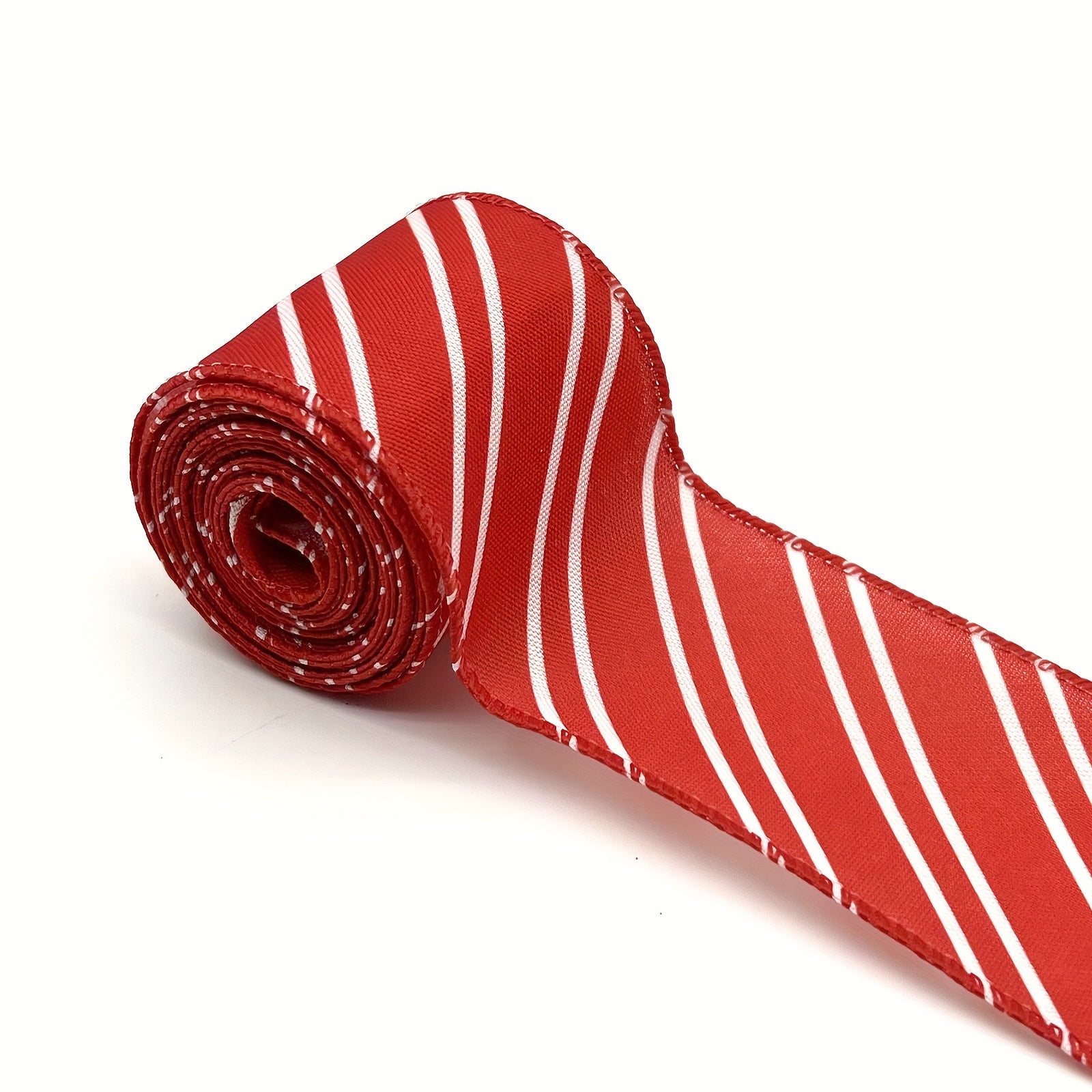 1pc 4 57 Meter Red Stripe Christmas Candy Stripes Wired Ribbons