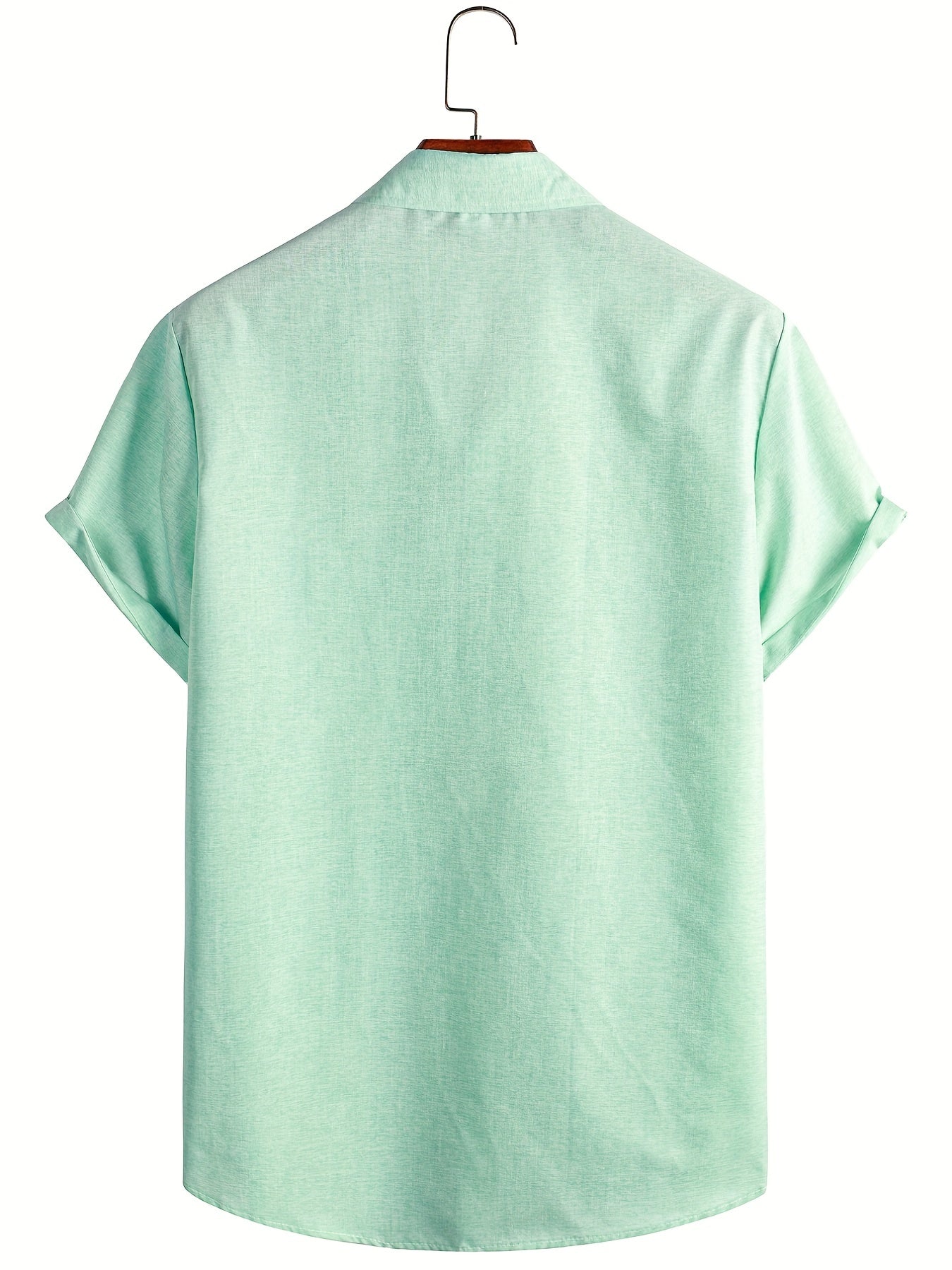 Short Sleeve Solid Button Down Shirt for Work & Comfort