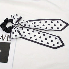 Polka Dot Silky Scarf Scrunchies Houndstooth Hair Tie