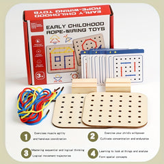Wooden Lacing Toy Shoelaces Learning Game