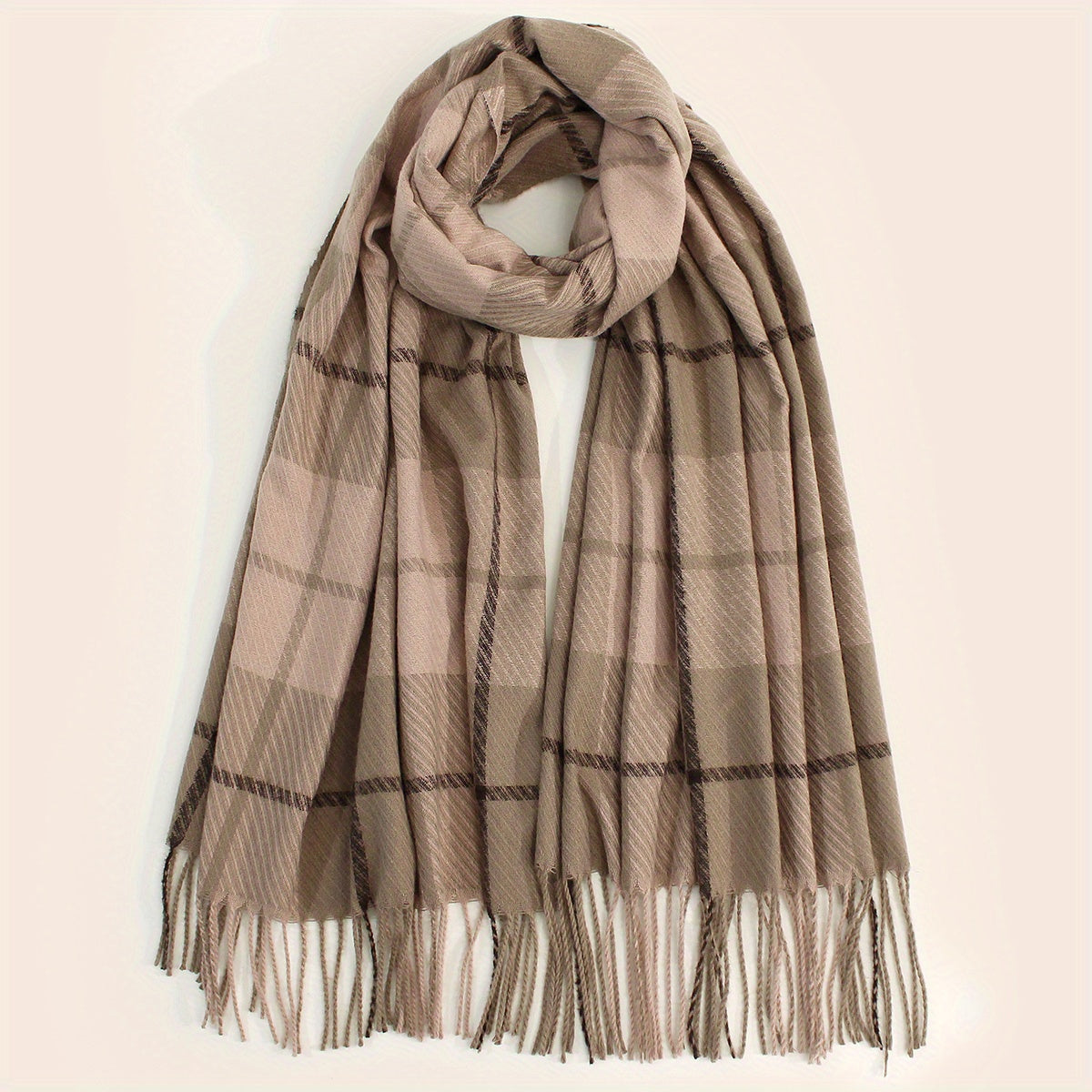 Plaid Warm Scarf Large Winter Shawl Casual Outdoor Wrap for Women