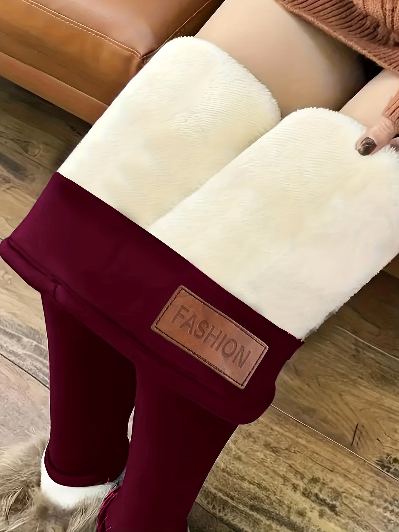  Solid Fleece Skinny Trousers