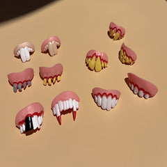 10pcs Prank Dentures Colorful False Teeth for Halloween