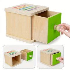 Wooden Drawer Classification Box Shape Recognition Coin Toy