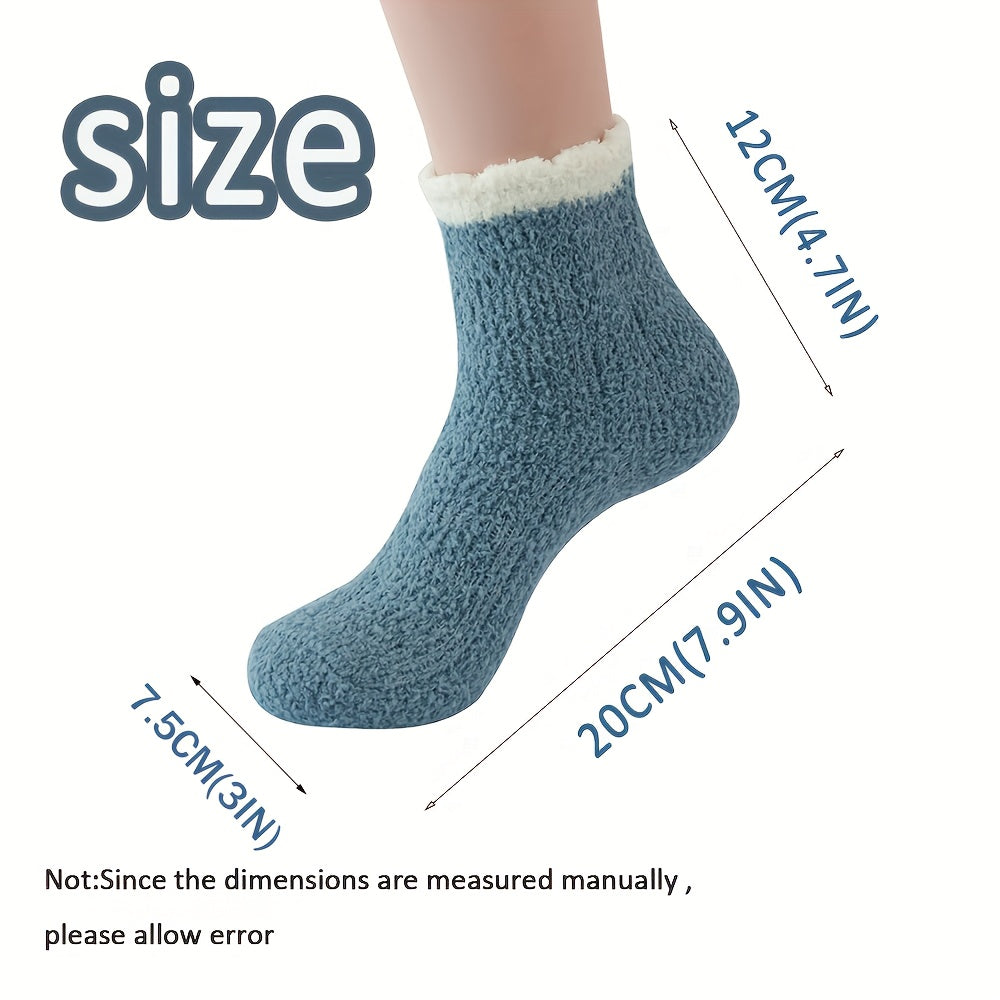 4 Pairs Thick Fuzzy Sleep Comfortable Socks For Christmas Gift Girls